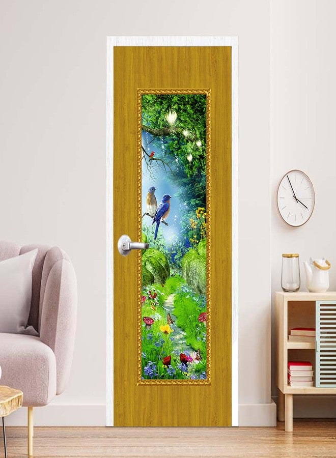 Wallpaper Mart Sticker Wallpaper for Door, Almirah, Table, Ac, Fridge (Size 30x78 Inches) Design12 - Image 1